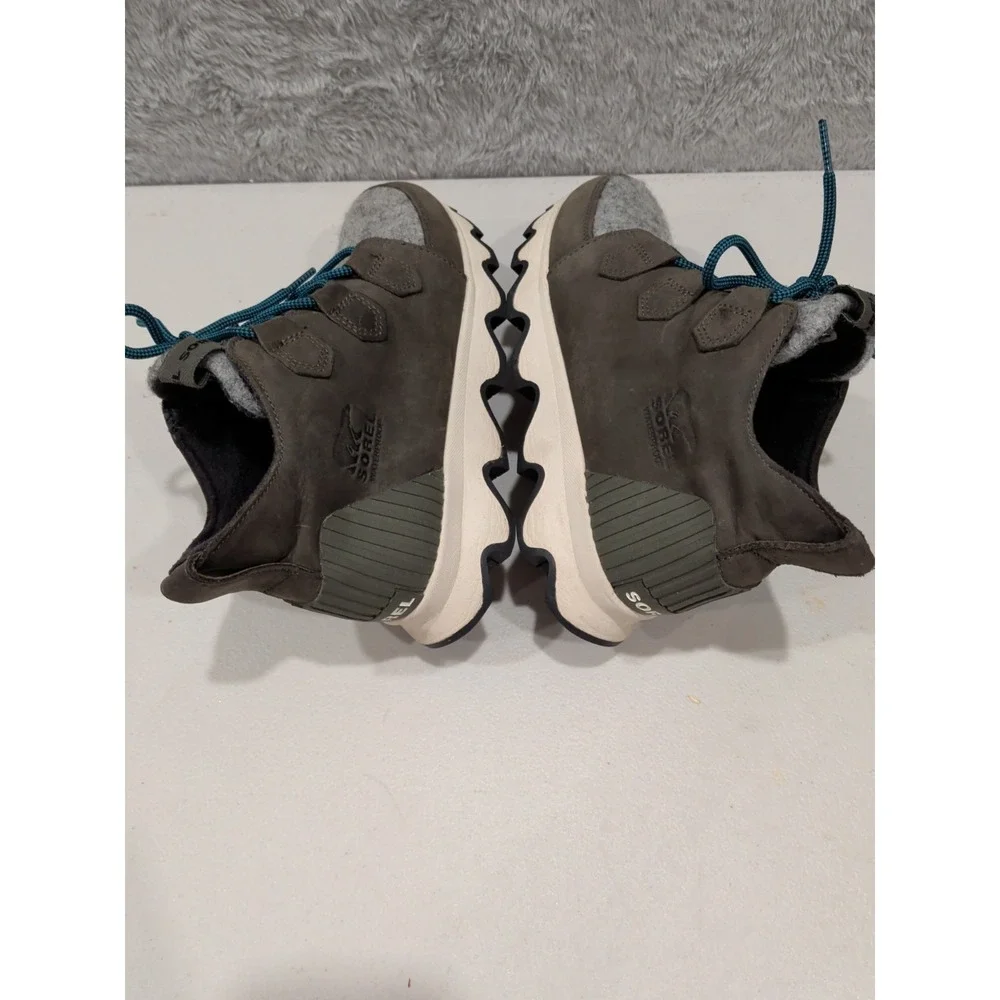 Sorel Womens Kinetic Caribou Waterproof Ankle Boot Lace Up Green Gray Size 7.5